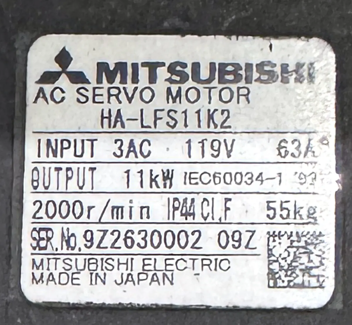 MITSUBISHI 11kw (11000w) HA-LFS11K2 AC Servo Motor + MR-J2S-11KA Driver MD448 - Image 3