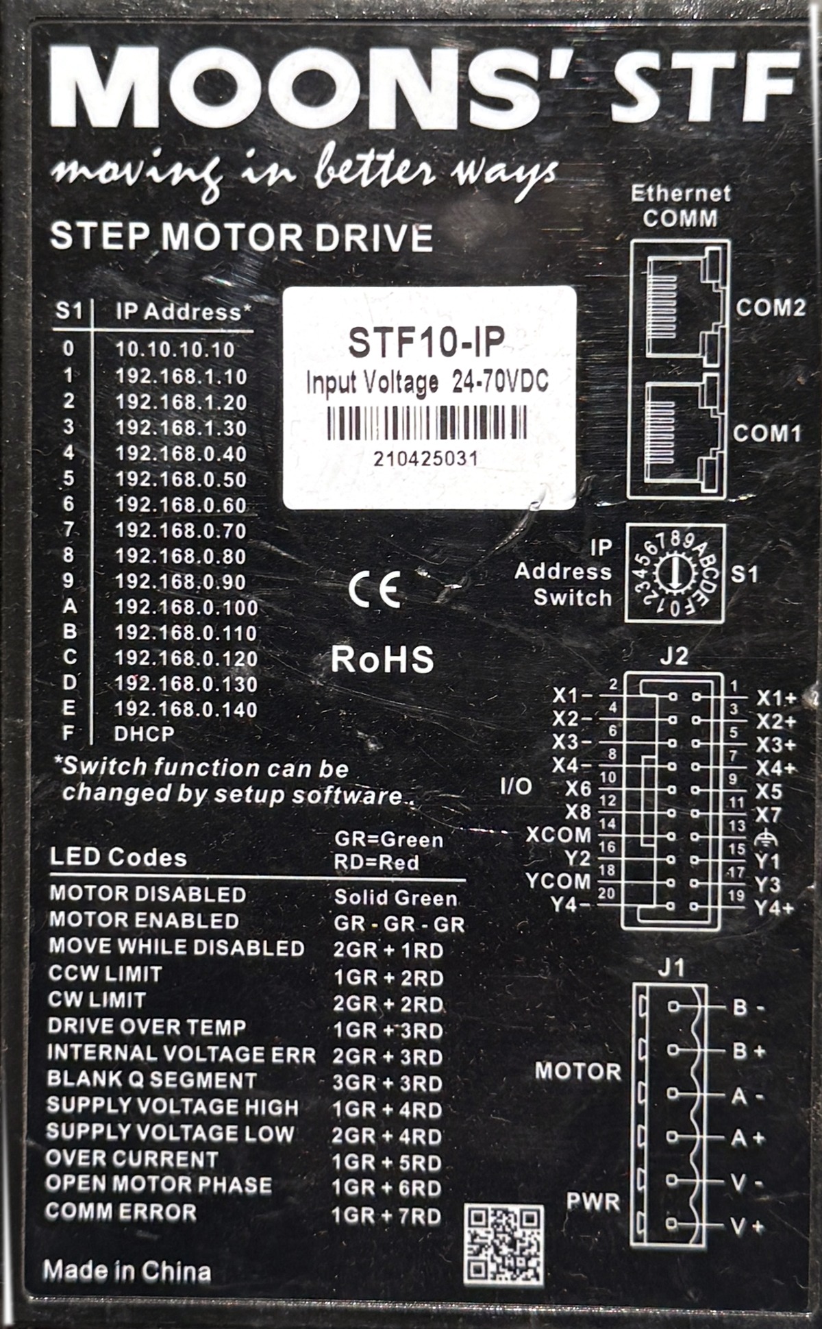 MOONS STF10-IP 24-70V Stepper Motor Driver STD387 - Image 3