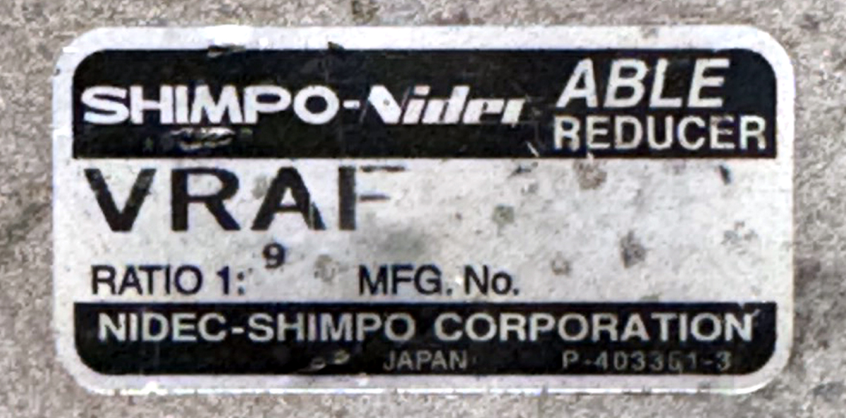 SHIMPO-NIDEC 9:1 Ratio VRAF-S9D Able Reducer Gearbox G1683 - Image 2