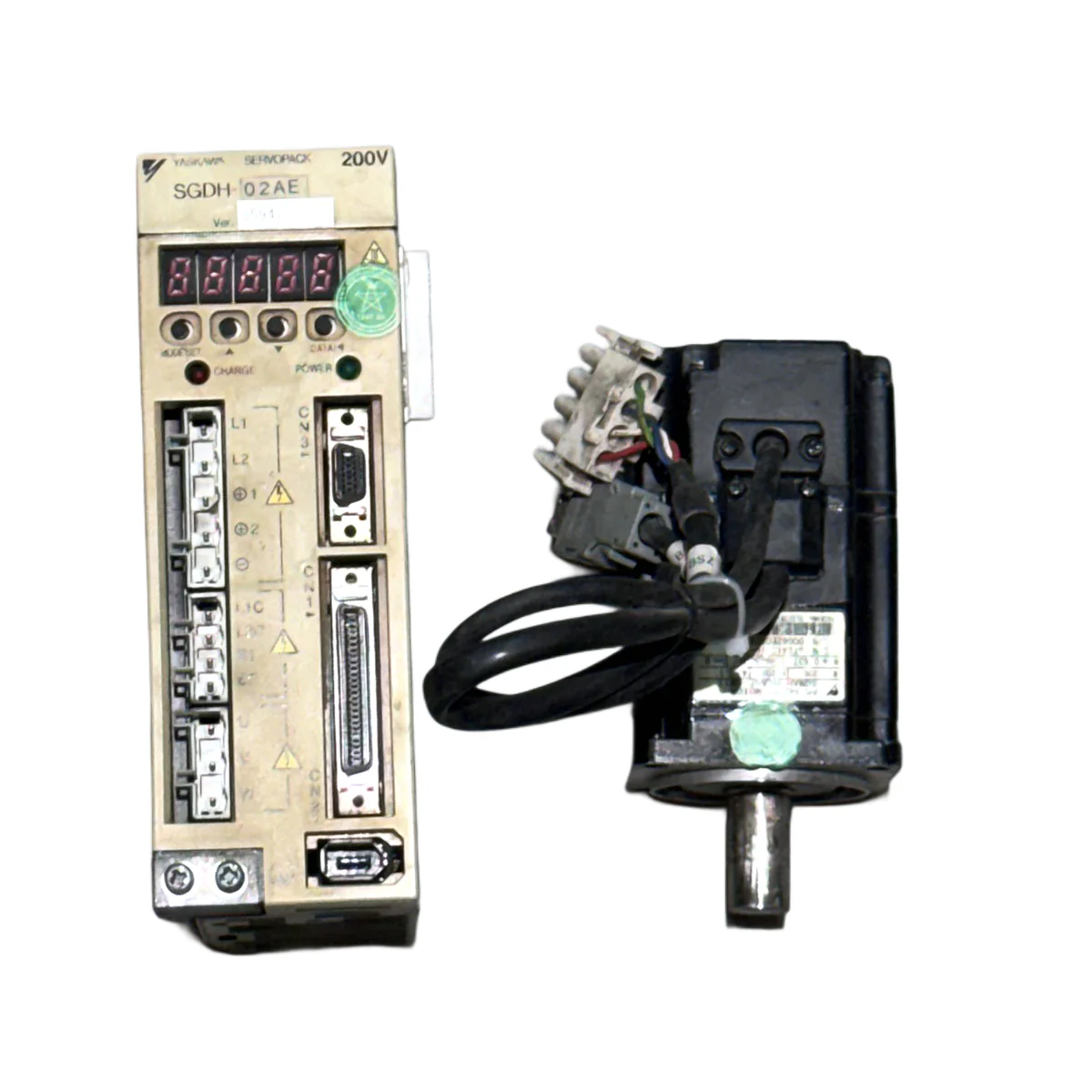 YASKAWA 200W (0.2Kw) SGMAH-02ACA-SW11 AC Servo Motor + SGDH-02AE Driver MD441