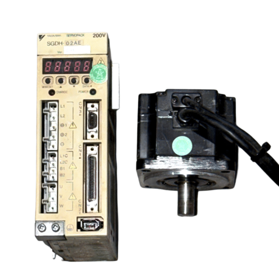 YASKAWA 200W (0.2Kw) SGMPH-02ACA-SW11 AC Servo Motor + SGDH-02AE Driver MD440